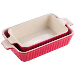Malacasa 9" and 11" 2-Piece Rectangular Porcelain Bakeware Set for $18