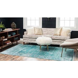 Unique Loom Sofia Collection Area Rug - Casino (8' x 10' Rectangle, Turquoise/ Ivory) for $89