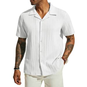PJ Paul Jones Men's Textured Casual Shirt for $17