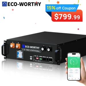 Eco-Worthy 5.12kWh 48V 100AH Server Rack LiFePO4 Lithium Battery for $800 Eco-Worthy 5.12kWh 48V 100AH Server Rack LiFePO4 Lithium Battery for $800