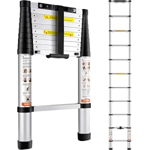 VEVOR Telescoping Ladder, 10.5 FT Aluminum One-button Retraction Collapsible Extension Ladder, 375 for $73