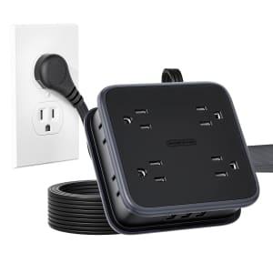 10-Foot 8-Outlet 3-USB Port Extension Cord for $15