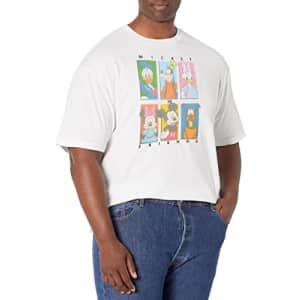 Disney Big & Tall Classic Mickey Six Up Men's Tops Short Sleeve Tee Shirt, White, Large Tall for $16
