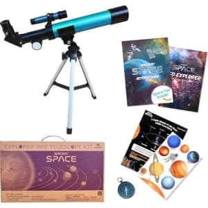 Qurious Space Kid's Explorer 1650 Telescope Kit for $15