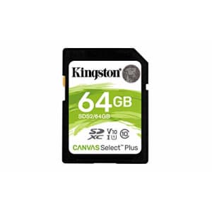 Kingston 64GB SDXC Canvas Select Plus 100MB/s Read Class 10 UHS-I U1 V10 Memory Card (SDS2/64GB) for $12