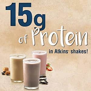Atkins Iced Coffee Vanilla Latte Protein Shake, Keto-Friendly and Gluten Free, 11 Fl Oz, Pack of 12 for $16