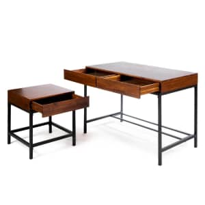 Noble House Ebany Acacia Wood 2-Drawer Desk & 1-Drawer Table for $341 Noble House Ebany Acacia Wood 2-Drawer Desk & 1-Drawer Table for $341