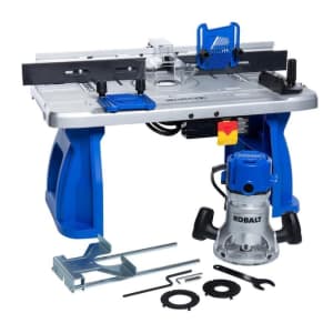 Kobalt 1/4" and 1/2" Fixed Corded Router with Table for $129