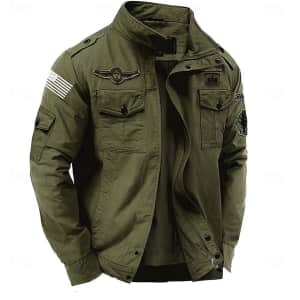 Men's Cargo Military Jacket for $18