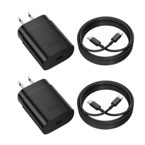 25W Charger w/ Type-C Cable 2-Pack for $10 25W Charger w/ Type-C Cable 2-Pack for $10