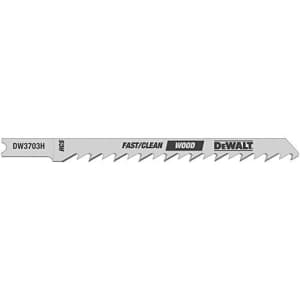 DEWALT DW3703H2 4-Inch 6TPI Fast Clean High Cobalt Steel U-Shank Woodcutting Jig Saw Blade (2-Pack) for $3 DEWALT DW3703H2 4-Inch 6TPI Fast Clean High Cobalt Steel U-Shank Woodcutting Jig Saw Blade (2-Pack) for $3