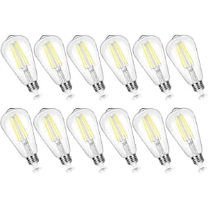 Brightever LED Vintage 7W Edison Light Bulbs 12-Pack for $25