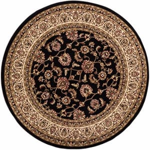 Well Woven Barclay Sarouk Black Traditional Area Rug 5'3" Round for $59