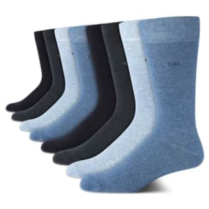 Calvin Klein Men's Dress Socks - Lightweight Cotton Blend Crew Socks (8 ...