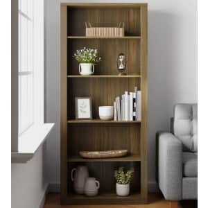 Brookside Elaine 72" 5-Shelf Standard Bookcase for $104 Brookside Elaine 72" 5-Shelf Standard Bookcase for $104