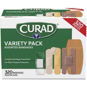 Curad Assorted Bandages 320-Count Variety Pack for $11 Curad Assorted Bandages 320-Count Variety Pack for $11
