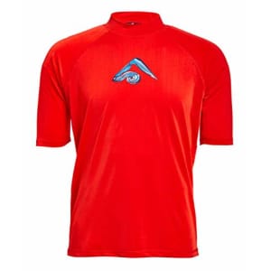 Kanu Surf Men's Mercury UPF 50+ Short Sleeve Sun Protective Rashguard Swim Shirt, Abacos Red, Large for $14