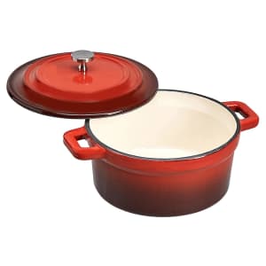 AmazonCommercial 18-oz. Enameled Cast Iron Covered Cocotte for $11