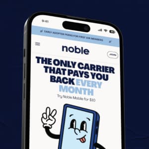 Noble Mobile Unlimited Talk, Text, & Data Plan: $10 for first month Noble Mobile Unlimited Talk, Text, & Data Plan: $10 for first month