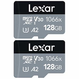 Lexar LMS1066128G-BNANU 1066x MicroSDXC Memory Card with Adapter 128GB 2 Pack for $85