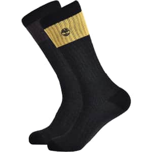 Timberland Men's Crew Socks 2-Pack for $6