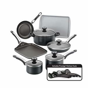 Farberware High Performance Nonstick Cookware Pots and Pans Set Dishwasher Safe, 17 Piece, Black for $121