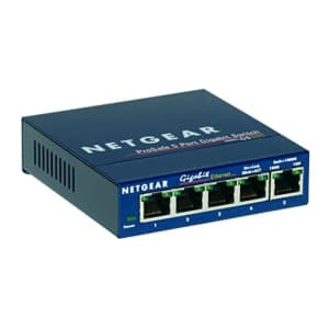 Netgear GS105 Prosafe 5 Port 10/100/1000 Gigabit Slimline Network Switch for $35