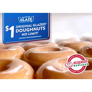 Krispy Kreme Original Glazed Doughnuts for $1 each Krispy Kreme Original Glazed Doughnuts for $1 each