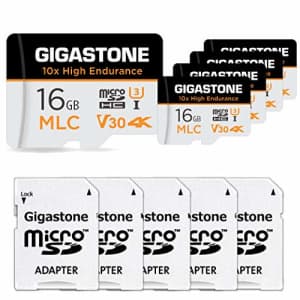 [10x High Endurance] Gigastone Industrial 16GB 5-Pack MLC Micro SD Card, 4K Video Recording, for $35