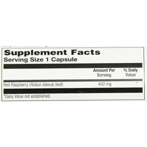Solaray Red Raspberry Leaves Capsules, 400 mg | 100 Count for $9 Solaray Red Raspberry Leaves Capsules, 400 mg | 100 Count for $9