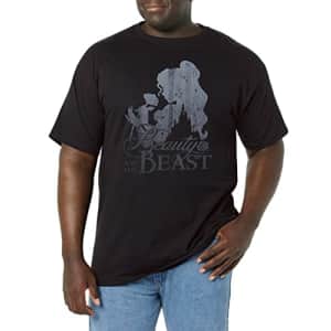 Disney Big & Disney Princesses BB SIL Men's Tops Short Sleeve Tee Shirt, Black, Large for $14