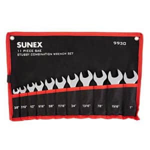 Sunex Tools 9930 SAE Stubby Combination Wrench Set, 3/8-Inch - 15/15-Inch, 11-Piece for $29