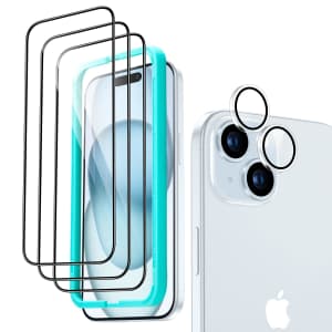 ESR iPhone 15 Screen and Camera Lens Protector Set for $5