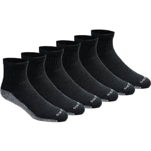 Dickies Men's Dri-Tech Moisture Control Quarter Socks 6-Pack for $15