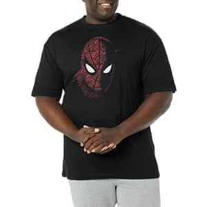 Marvel Big & Tall Spidey Tech Portrait Men's Tops Short Sleeve Tee Shirt, Black, X-Large for $13