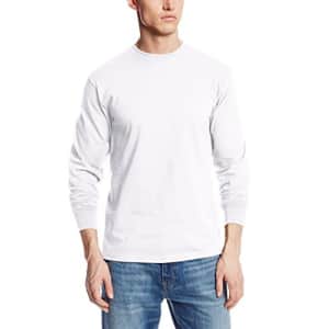 MJ Soffe Men's Long-Sleeve Cotton T-Shirt, White, XX-Large for $12
