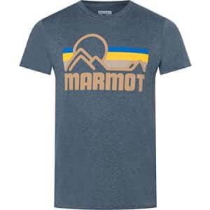 MARMOT Men's Coastal Short Sleeve T-Shirt, Navy Heather, Small for $16