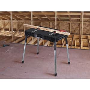 KETER Jobmade Portable Work Bench and Miter Saw Table for Woodworking Tools and Accessories with for $75 KETER Jobmade Portable Work Bench and Miter Saw Table for Woodworking Tools and Accessories with for $75