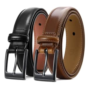 Chaoren Men's Leather Dress Belts 2-Pack for $10 Chaoren Men's Leather Dress Belts 2-Pack for $10