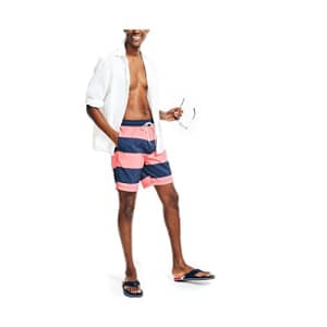 Nautica Men's Standard Sustainably Crafted 8" Swim Short, Tea Berry, Small for $21