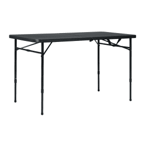 Mainstays 4 Foot Fold-in-Half Adjustable Folding Table for $35
