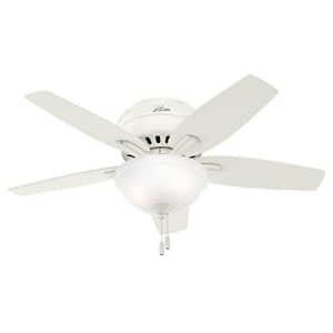 Hunter Fan Hunter Newsome Indoor Low Profile Ceiling Fan with LED Light and Pull Chain Control, 42", Fresh for $126
