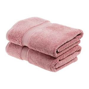 SUPERIOR Egyptian Cotton Solid Towel Set, 2PC Bath, Tea Rose, 2 Count for $42