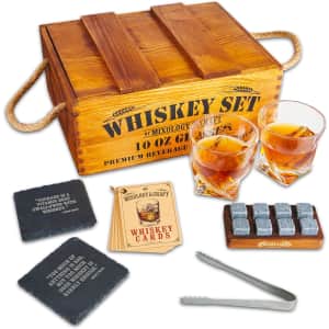 Mixology Whiskey Glass and Stones Gift Set for $17