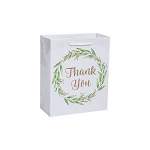Fun Express Greenery Thank You Gift Bags - Set of 12, Medium Size - Party Supplies for $14