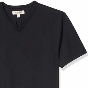 Amazon Brand - Goodthreads Men's Soft Cotton Short-Sleeve Notch-Neck T-Shirt, Black, Small for $9