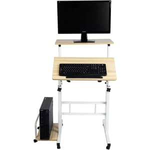 Mind Reader 2-Tier Adjustable Sit and Stand Mobile Workstation Desk for $30 Mind Reader 2-Tier Adjustable Sit and Stand Mobile Workstation Desk for $30