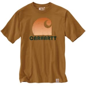 Carhartt Men's Loose Fit Heavyweight Short-Sleeve C Graphic T-Shirt, Brown for $22 Carhartt Men's Loose Fit Heavyweight Short-Sleeve C Graphic T-Shirt, Brown for $22