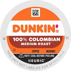 Dunkin Donuts Dunkin' 100% Colombian Medium Roast Coffee, 60 Keurig K-Cup Pods for $46