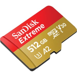 SanDisk 512GB Extreme UHS-I microSDXC Memory Card with SD Adapter for $100 SanDisk 512GB Extreme UHS-I microSDXC Memory Card with SD Adapter for $100